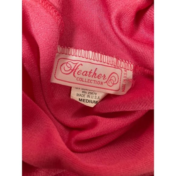 Medium Vintage Heather Collection Pink Pearl Snap House Coat Robe - Picture 2 of 2